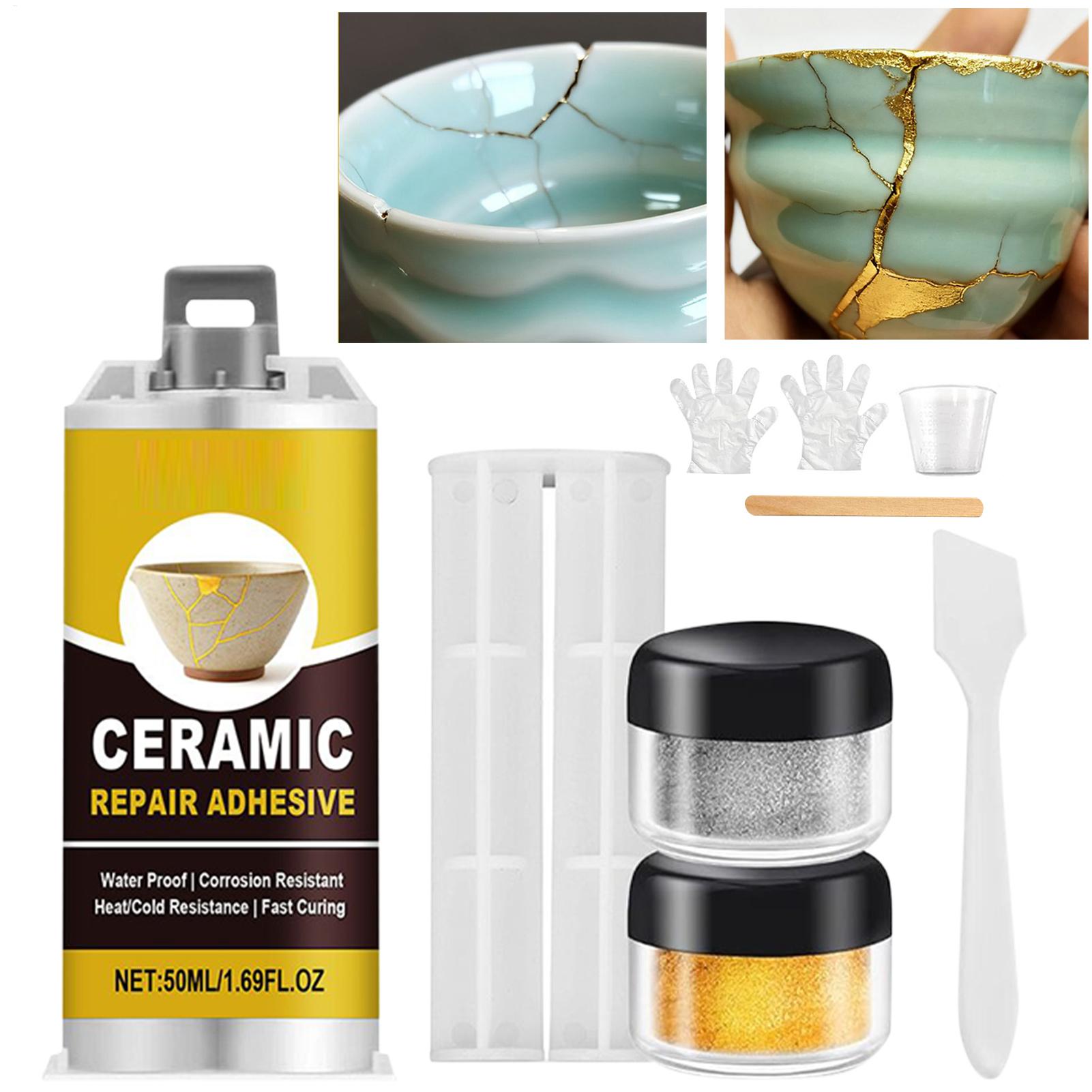 Woodworking Japanese - Japanisches Kintsugi-Keramik-Reparaturset, lebensmittelechter Goldkleber, für die