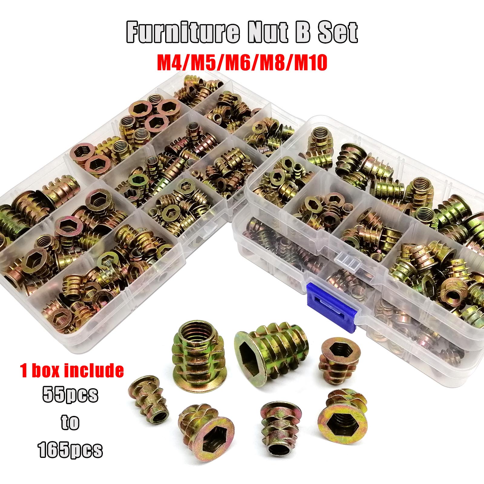 Cabinet Scraper Set - 165/75/55 Stück Einst eck mutter e-Nuss-Mix