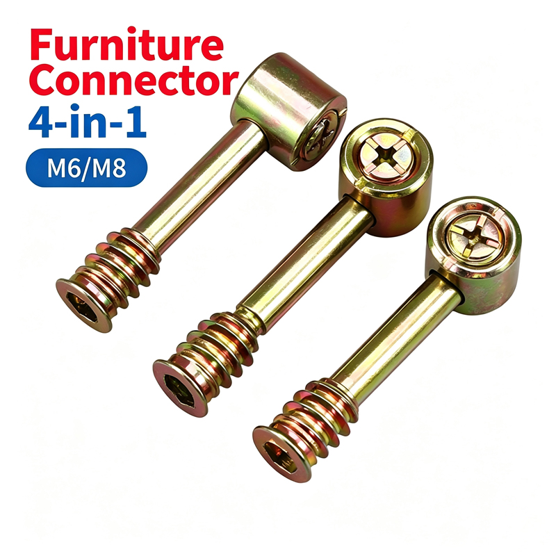Cabinet Scraper Set - Vier-in-Eins-Hammerbolzen-Exzenternut-Set, Möbelplattenverbinder für Bett-, Kleiderschrank- und